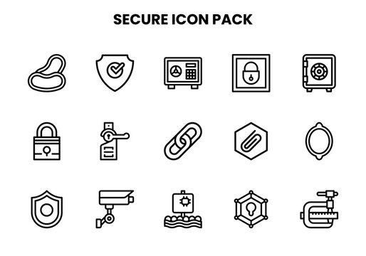 Secure Line Collection Icons Pack