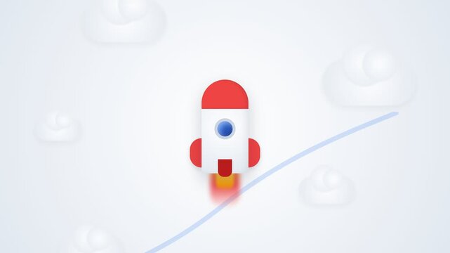 Startup launch concept looping animated minimal corporate UI card