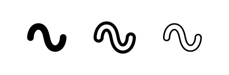 Fototapeta premium Wavy Line Icon Set Representing Curves and Waves in Multiple Styles