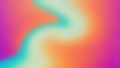 Orange teal green pink abstract grainy gradient background noise texture effect summer poster design © BusTech