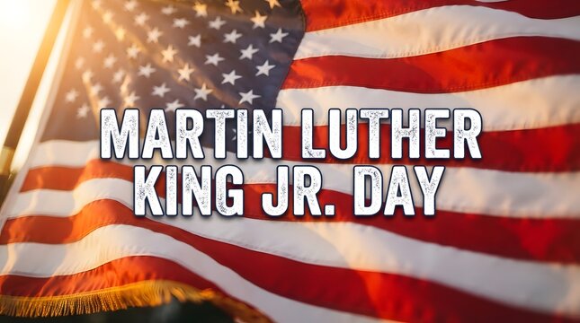 Martin luther king jr day celebration with an american flag background
