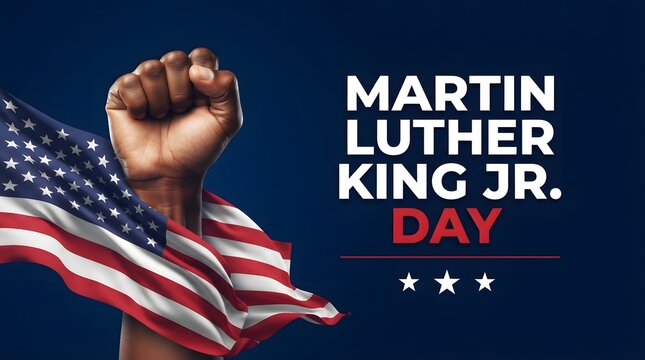 Celebrating martin luther king jr day with an american flag background