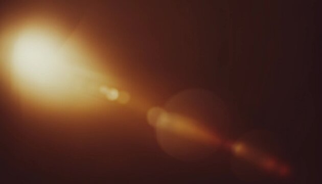 Warm lens flare and light leak background with soft bokeh glow and dark brown tones, cinematic abstract texture for photography, posters, overlays and digital design.