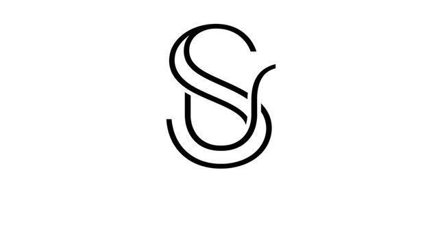 Stylized vector letter s design icon with thick bold style
