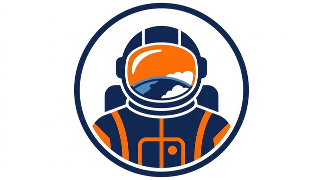 Illustration - Astronaut in space suit with Earth reflection in helmet visor