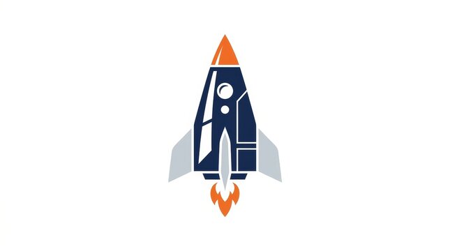 Technology - Modern rocket ship logo vector icon for space and innovation concept