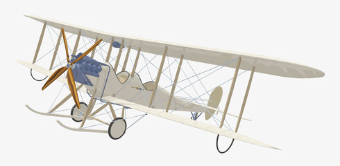 Britisches Aufklärungsflugzeug aus dem Ersten Weltkrieg, Freisteller © Michael Rosskothen