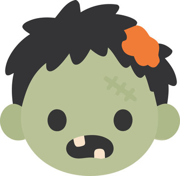 Halloween zombie cartoon character icon