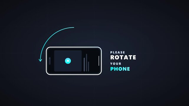 Mobile Screen Orientation Indicator Animation Please Rotate Your Phone to Landscape Mode Prompt