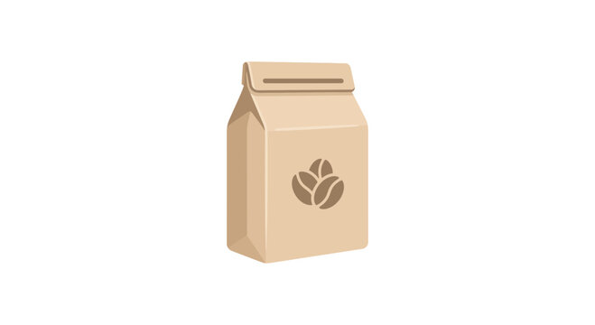 Kraft paper coffee bean bag with logo illustration