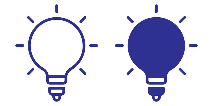 Light bulb idea and innovation icon collection featuring outline and solid symbols for business creativity and inspiration png.