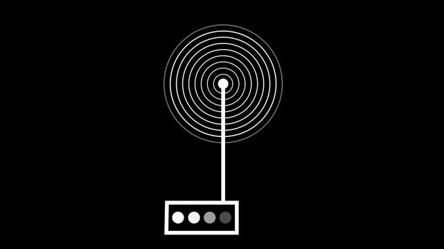 Wi-Fi router icon signal transmission with pulsing waves in a clean modern digital broadcast concept