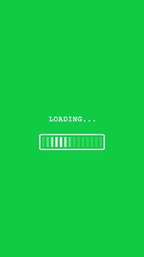 Minimal vertical seamless looping terminal bracket bar user interface animation on a green chroma key background