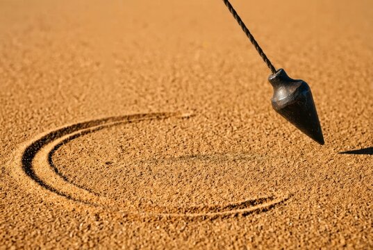 Sand pendulum pattern with copy space on textured zen background