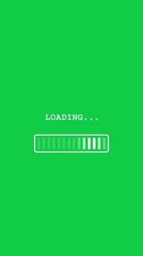 Minimal vertical seamless looping terminal bracket bar user interface animation on a green chroma key background