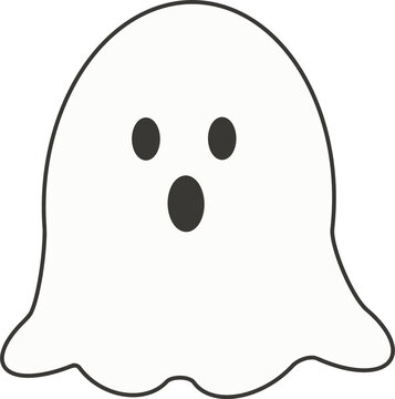 cute white ghost character illustration
