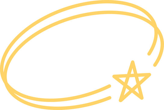 yellow circular border and star decoration frame