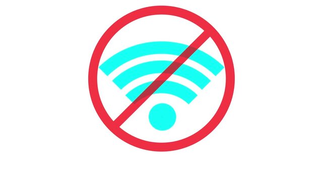 No Wi-Fi signal icons appearing in a repeating pattern on a striped background