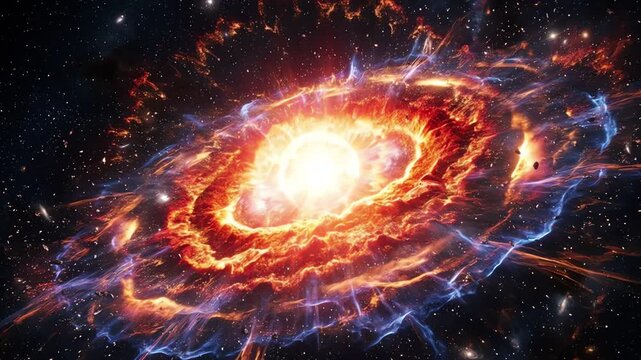 Massive supernova explosion glowing in deep space