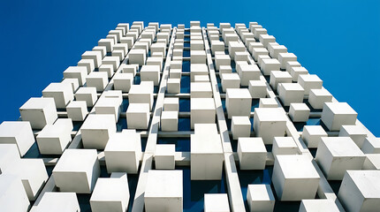 Fototapeta premium Stacked cubes forming a pyramid structure illustration