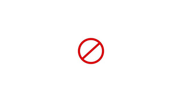 Red circle with diagonal line forbidden sign icon