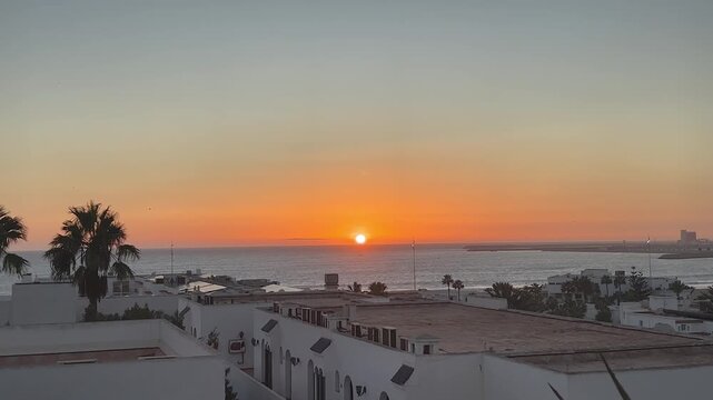 Sunset at the City Agadir in Morocco, Africa
