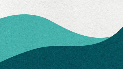 Abstract white, light cyan, dark teal texture paper background, wavy layers. Wave pattern with copy space for banner © nikol85