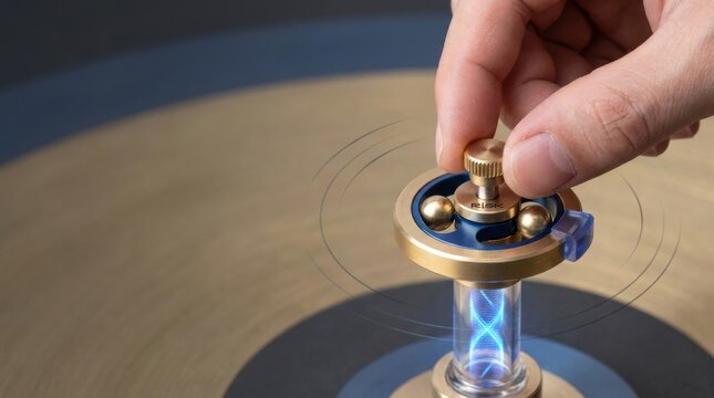 A hand adjusting a knob on a metal object representing dynamic changes in fraud risk scoring and transaction behavior