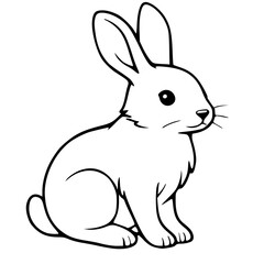 Fototapeta premium Cute bunny rabbit vector illustration with clean black outline