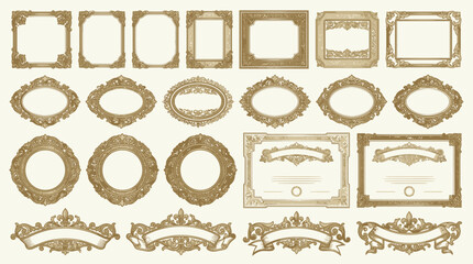 Fototapeta premium Ornate Vintage Frames and Borders - Isolated Decorative Elements