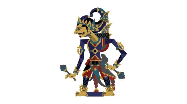 Vector illustration of a Javanese shadow puppet character