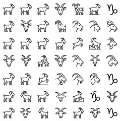 Obraz premium Goat Icon Set