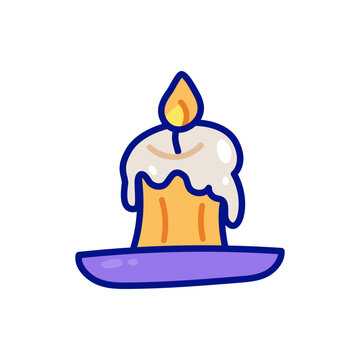 Cute Halloween Candle Cartoon Icon