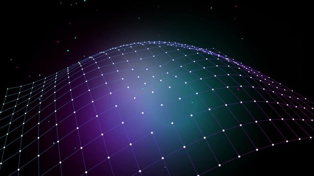 Space warp grid with bright light effect