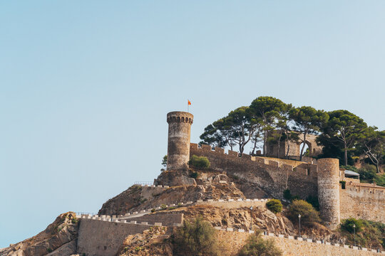 Historic Castillo de Tossa de Mar, a stunning medieval fortress on the Costa Brava in Catalonia, Spain