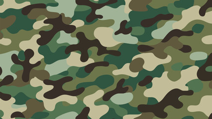 Fototapeta premium Camouflage Pattern with Natural Green Brown Beige and Black