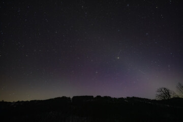 Orion constellation, zodiacal light and Milky Way stars on a dark countryside skies. © astrosystem