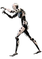 3D Rendering Male Robot on White © photosvac