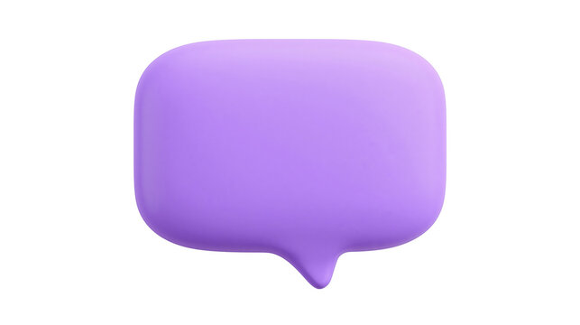 Smooth purple speech bubble, isolated on transparent background