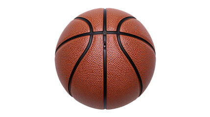 Fototapeta premium Standard orange basketball with black seams, isolated on transparent background