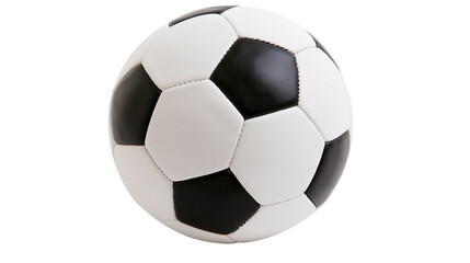 Fototapeta premium Classic black and white soccer ball, isolated on transparent background