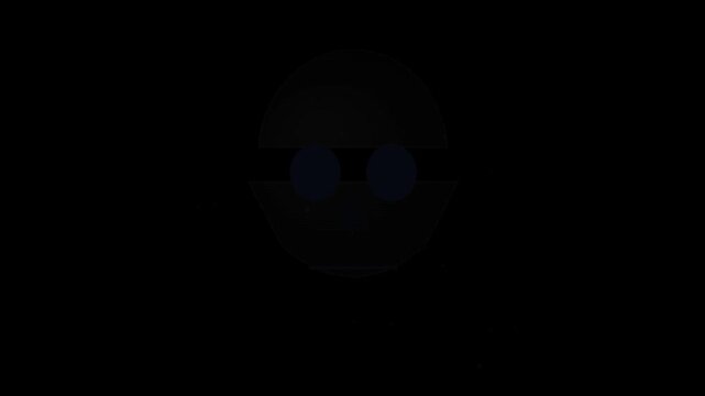 Futuristic Cyber Cyborg Skull with Glowing Blue Eyes, Shifting Metallic Plates, and Floating Tech Spark Particles Motion Graphic Overlay 4k video