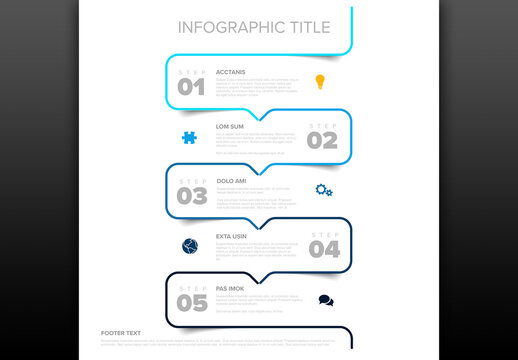 Business Process Infographic Template with Five Numbered Steps