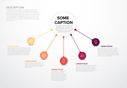 Modern Business Infographic Template with Five Round Elements