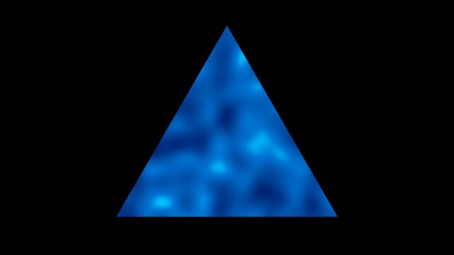 Abstract blue liquid animation shaped as a triangle