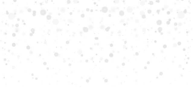 Floating white snow particles with bokeh effect for winter season overlays.