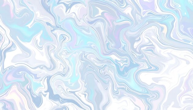 Abstract watercolor painting of flowing blue and white waves.