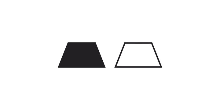 Trapezoid geometric shape icon in solid black and outlined stroke style for user interface design.