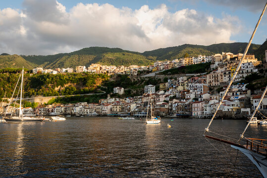 The promontory of Scilla with the fishing village of Chianalea.