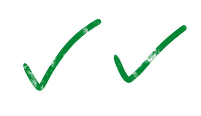 Green tick mark, Hand drawn marker strok green marker tick or approved sign on transparent background © Bisma